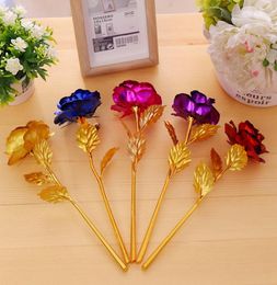 Christmas Day Gift 24k Gold Foil Plated Rose Creative Gifts Lasts Forever Rose for Valentine e039s Day girl gift 388 V26580381