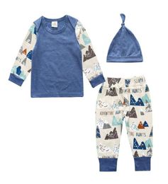 Autumn style children039s clothing sets Kids cotton clothing with long sleeves 3 pcs mustache print suit baby boy clothes276W7219161