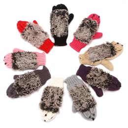 Cycling Gloves Winter Fashion Warm Knitted Thickened And Velvet Head Hedgehog