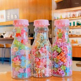 Hair Accessories 80/100 Pcs/Bottle Baby Girls Sweet Colours Mini Heart Flowers Cute Cartoon Hairpins Clips Kids