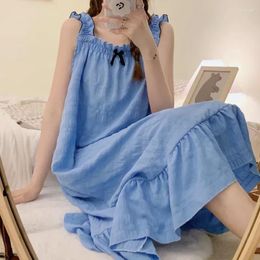 Women's Sleepwear Strap Sweet Sleeveless Women Nightgowns Nighty Cotton Home Summer Nightdress Clothes Pajamas Sleepshirt Girl Nightwear