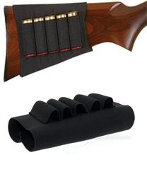 Sgun Rifle 5 Shells Buttstock Shell 12 20 Gauge Cartridge Holder Elastic Loops Airsoft Ammo Cartridge Holder Black1610326