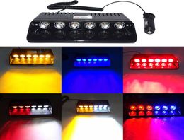 Super Bright LED Strobe Lights Visor Dashboard Windshield Emergency Warning 6W Amber Yellow Blue Red White1163674