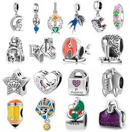 Loose Gemstones Various European S925 Sterling Silver Colourful Enamel Charms For Original Women Bracelet Necklace Chain Jewellery