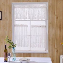 Curtain Floral Embroidered Jacquard Cafe Bedroom For Cabinet Door Living Room Short Curtains Home Decor Window Drapes
