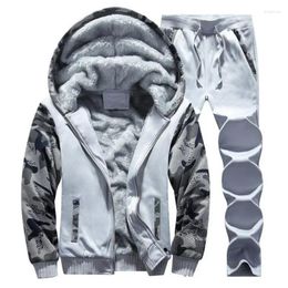 Men's Tracksuits Sell Tracksuit Winter Mens Warm Set Fleece Track Suits Thicken Men Clothing Plus Size 5XL