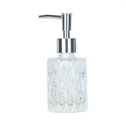 Liquid Soap Dispenser 160ml Clear Glass With Metal Refillable Liquids Lotion Container Diamond Bottle For Bathroom Coffee Mugs 2