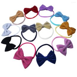 Hair Accessories XIMA 12pcs Fabric Glitter Bows Girls Headbands Elastic Nylon Hairbands For Kids Teens Children