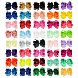 6 Inch Baby Girl Children hair bow boutique Grosgrain ribbon clip hairbow Large Bowknot Pinwheel Hairpins BJ