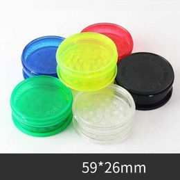 60mm Colourful plastic herb grinder for smoking pipe tobacco spice Crusher Miller with 6 Colour display box grinders