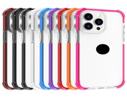 Call Phone Cases Transparent Dual Colour Acrylic TPU TPE Four Corner Antifall Protection Clear Back Cover for Apple iPhone 14 Plus8690025