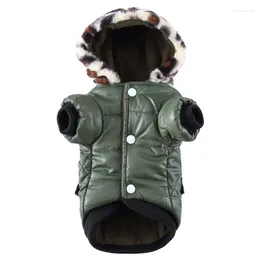 Dog Apparel Diamond Shaped Special Two Fake Pockets For Winter Coat Fleece Hooded Padded Pet Waterproof Warm Clothing