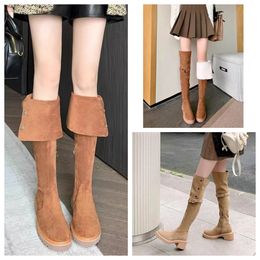 Fashion winter ankle boots women ankles knit bootie Tall Boot Black Leather Over-knee Boot Party Knight Boots Knee length boots for women's flat bottom boot