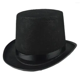 Hair Clips Black Bowler Hat Magician's Dress Up Costume Accessory For Men Adult Fancy Party