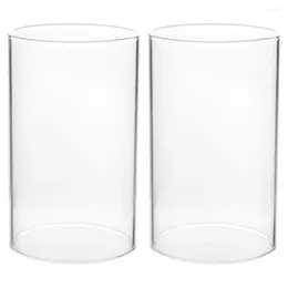 Candle Holders 2 Pcs Conical Ornament Clear Tube Shades Glass For Pillar Candles