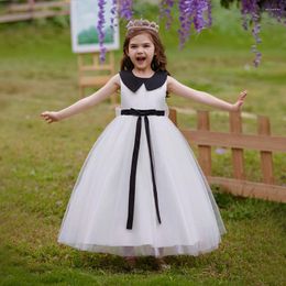 Girl Dresses A-line White Sleeveless Flower Floor Length First Communion 2024 Birthday Pageant Party Gowns