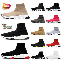 Luxury Designer Casual Sock Shoes Womens Mens Speeds 2.0 Rubber Speed Trainer Black White Red Pink Beige Socks Boots Runners Loafers Sports Trainers Sneakers 36-45