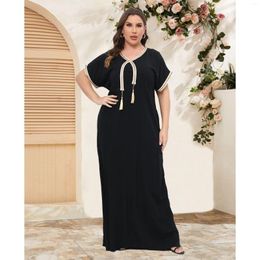 Ethnic Clothing African Abayas For Women Dashiki Plus Size Caftan Cotton Kaftan O-neck Jilbab Loose Dress Short Sleeves Cover Up