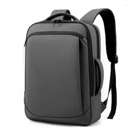 Backpack 15.6" Laptop Waterproof For Men Simple Business College Student Notebook Travel Shoulder Bag With USB Port