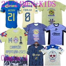 Liga MX Club America home away Soccer Jerseys 23 24 HENRY J.QUINONES HENRY GIOVANI D.VALDES FIDALGO 23 fans player Champion maillot men kit Football Shirt Day of the Dead