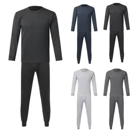 Men's Tracksuits Mens Spring Autumn And Winter Fashion Simple Solid Colour Thick Thermal Underwear Set Leggings Bottoming Sports Suits Pant