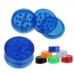 40mm Colorful Plastic Herb Grinder for Smoking Pipe Tobacco Spice Tool Accessories Crusher Miller with 6 Color Display Box Grinders