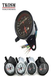 TKOSM Motorcycle Speedometer Odometer Gauge ATV Bike Scooter Backlit Dual Speed Metre with LED Indicator DC 12V 0160kmh8512512