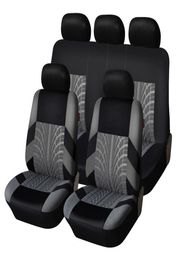 9pcsset Embroidery Car Seat Covers Set Universal Fit Most Cars Covers with Tyre Track Styling Auto Interior Decoration Car Seat P9200349