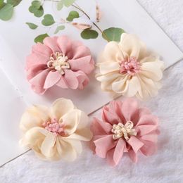 Hair Accessories 9cm Korean Baby Lotus DIY Flower Accessory Without Headband No Clips Bows Girls 6pcs/lot