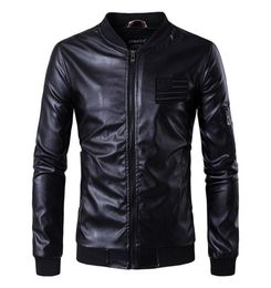 New Leather Jackets Men American Flag Leather Bomber Jackets Men Letters Embroidery Jackets and Coats Spring Autumn9260799