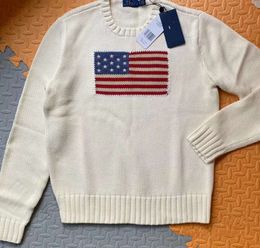 New Ladies Knitted Sweater - American Flag Winter High-End Luxury Fashion brand Comfortable Cotton Pullover 100% mens sweater 88