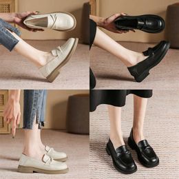 Women Dress Shoes Women's Winter Soft Sole White Small Leather Flat Single Professional Interview