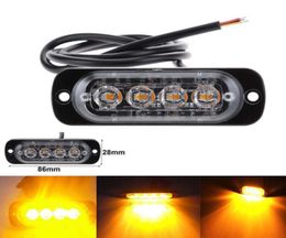 50pcs 1224V Truck Car 4 LED Flash 12w Strobe Emergency Warning Light Flashing Lights5871800