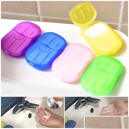 Handmade Soap 20Pcs/Box Portable Disposable Boxed Paper Hand Sanitizer Outdoor Travel Scented Bath Wash Hands Mini Drop Delivery Healt Dhvjl