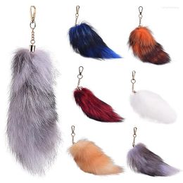 Keychains Cute Pom Tail Keychain Fake Furry Fur Personalised Pendant Key Chain Bags Charm Keys Holder Keyring Gifts