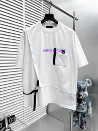 24SS men's T-shirt top designer T-shirt loose oversized T-shirt fashion top men's casual POLO shirt chest pocket design shirt luxury street shorts sleeve clothing 399