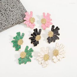 Dangle Earrings X&P Boho Colorful Big Flower Petal Irregular Stud For Women Korean Fashion 2024 Trendy Ear Y2K Jewelry Accessories