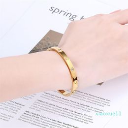 Classic Design Gold Silver Rose Colours Bracelets Titanium Steel Diamond Bracelet for Women's Men's LOVE Bangle with Scre2883