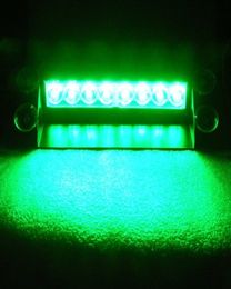 Green 8 LED Emergency Vehicle Car Truck Windshields Warning Strobe Flash Lights5569130