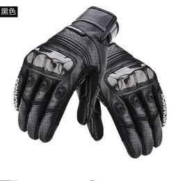 Aagv Gloves New Agv Carbon Fibre Riding Gloves Heavy-duty Motorcycle Racing Leather Anti Drop Waterproof Comfortable for Men and Women in Summer Cd6g