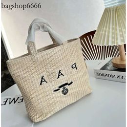 2023 Summer Stripe Straw Bags Designer Woman Crochet Tote Bag Handbag Summer Shopping Purse Totes Shoulder Handbags Triangle