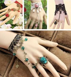 Elegant Lace Lady Bridal Accessories Wedding Party Gothic Ring Bracelet Cuffs Bangle Bridal Jewellery Christmas Gift4492176