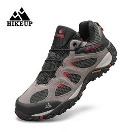 HIKEUP Non-slip Wear Resistant Men's Outdoor Hiking Shoes Breathable Splashproof Climbing Men Sneaker Hunting Mountain Shoes 240118