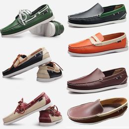 Sailing Large 2024 Sneakers Size New Casual Mens Genuine Leather British Driving Single Shoes for Men Shoe Eur 38-4 46