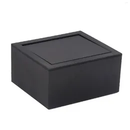 Jewellery Pouches Cufflink Box Case Flip Cover Rotating Design Creative Cuff Links Gift Organiser Packaging For Men Black