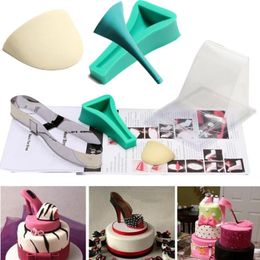 New 3D Lady High Heel Shoe Kit Silicone Fondant Mould Sugar Chocolate Cake Decor Template Mould Christmas Birthday Wedding Party Ca239M