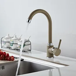 Kitchen Faucets Sink Faucet Mixer Tap &Cold Brass Single Handle Swivel Spout Water