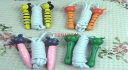 300pcslot Kids Wood Skipping Jump Rope Wooden Green Bee Cartoon Animals Toy Party Favor Supply Fitness5835353