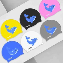 Swimming Caps High Elastic Silicone Swimming Caps for Kids Cartoon Cute Swim Cap Waterproof Antiskid Swimming Pool Accessories Swiming Hat Cap YQ240119