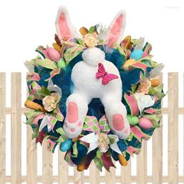 Decorative Flowers Front Door Wreath Easter Welcome Signs Artificial Happy Farmhouse Decor Part